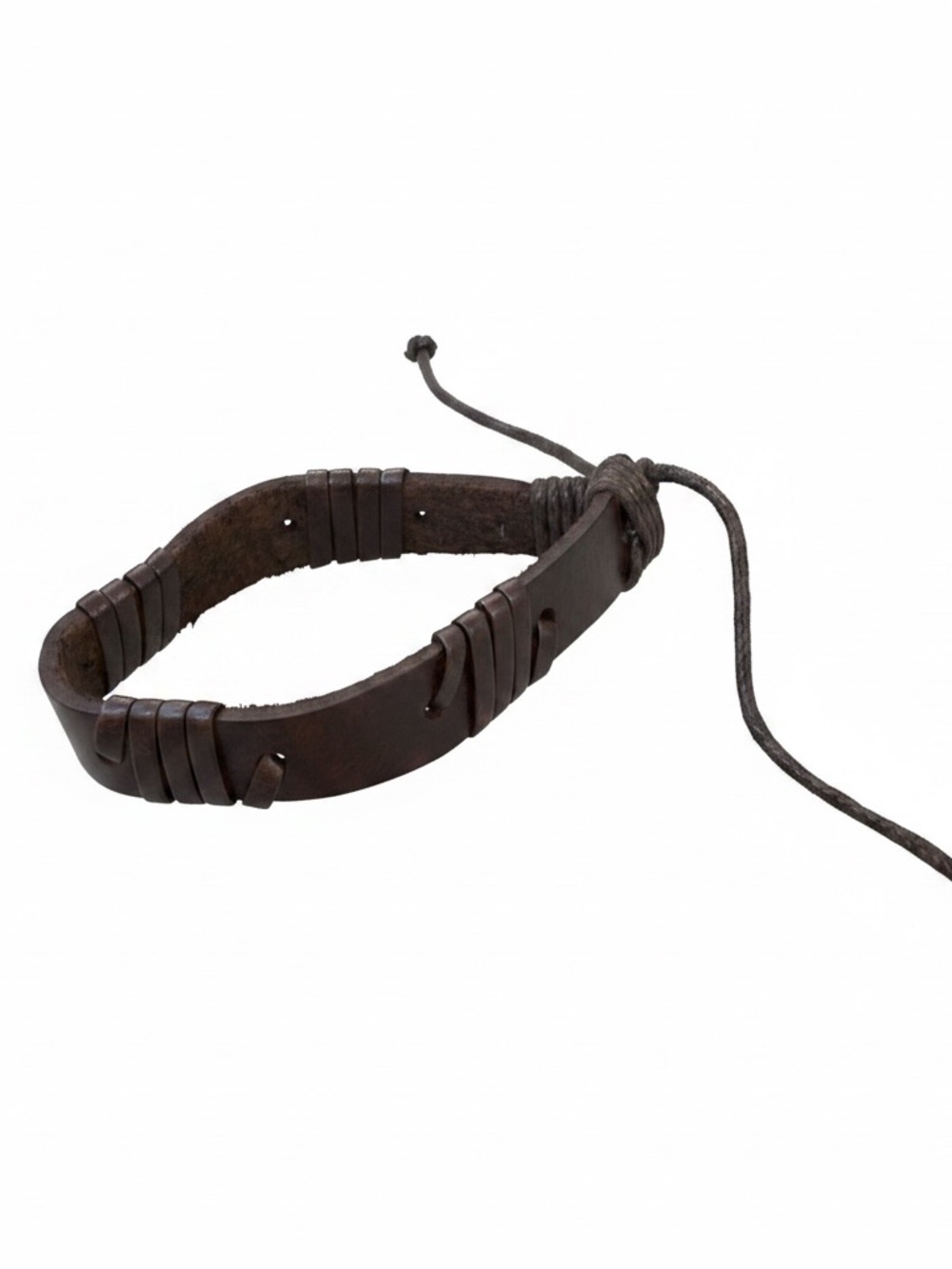 Handcrafted Dark Brown Leather Wrap Bracelet new